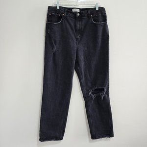 Abercrombie & Fitch The 90s Straight Ultra High Rise Jeans Womens 33 Black Wash